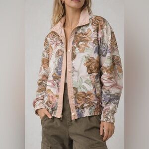 Oleg Cassini | Vintage | Floral Bomber Jacket Small 80s 90s | Cottagecore